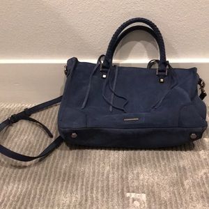 Blue suede purse